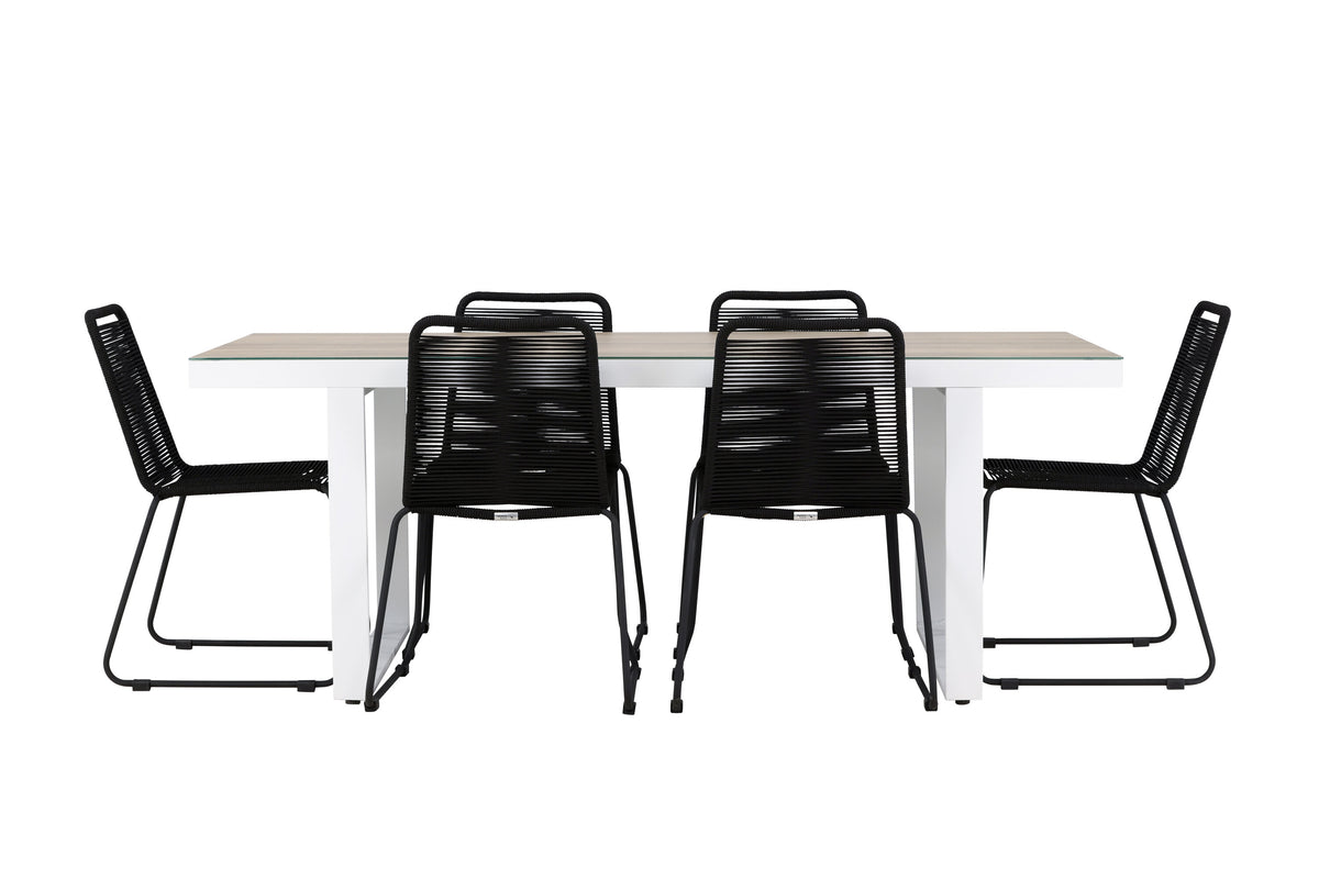 Merlo Matbord med Lindos Stolarna – Aluminium