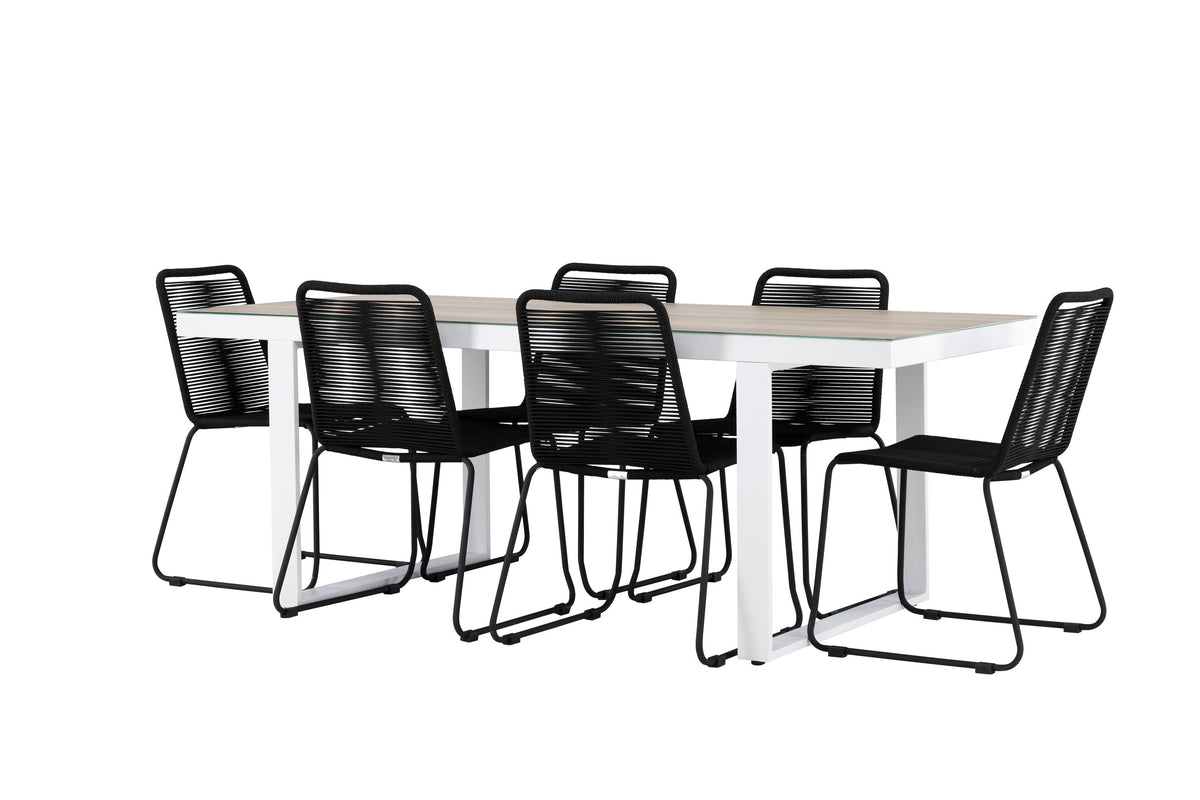 Merlo Matbord med Lindos Stolarna – Aluminium