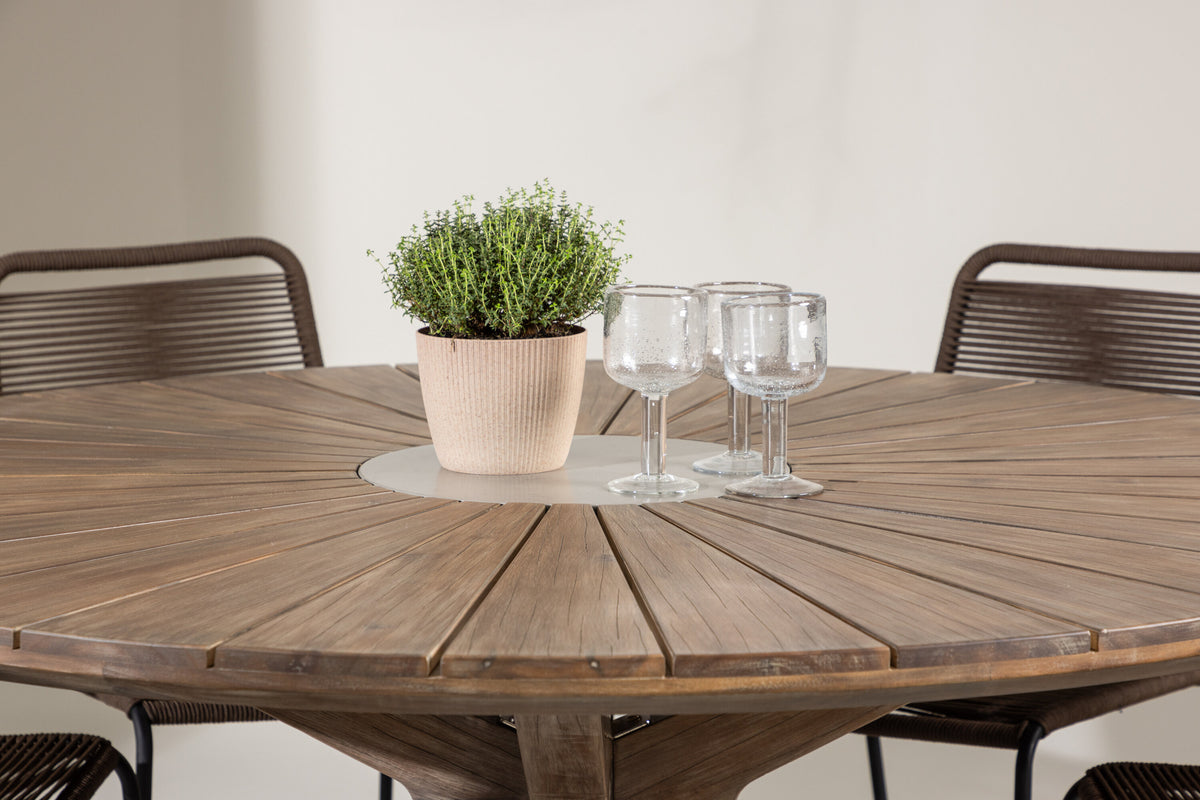 Rosario Matbord med Lindos Stolarna – Akacia