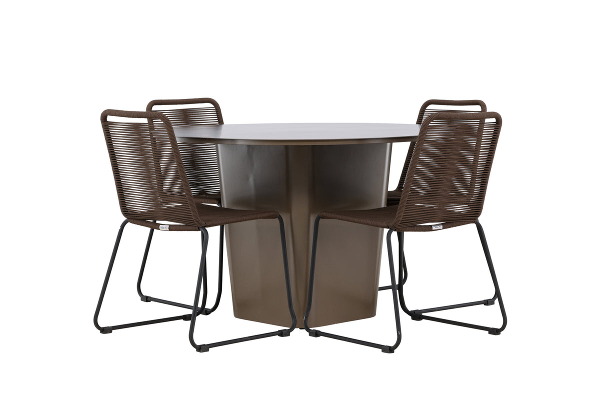 Santa Fe Matbord med Lindos Stolarna – Aluminium