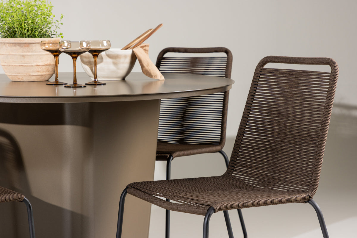 Santa Fe Matbord med Lindos Stolarna – Aluminium