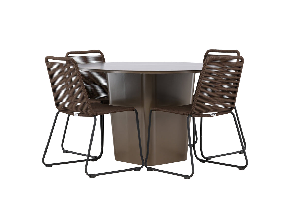 Santa Fe Matbord med Lindos Stolarna – Aluminium