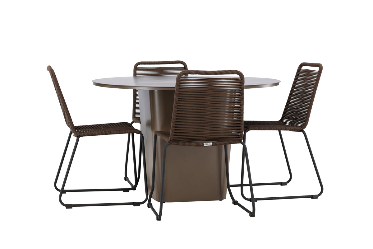 Santa Fe Matbord med Lindos Stolarna – Aluminium