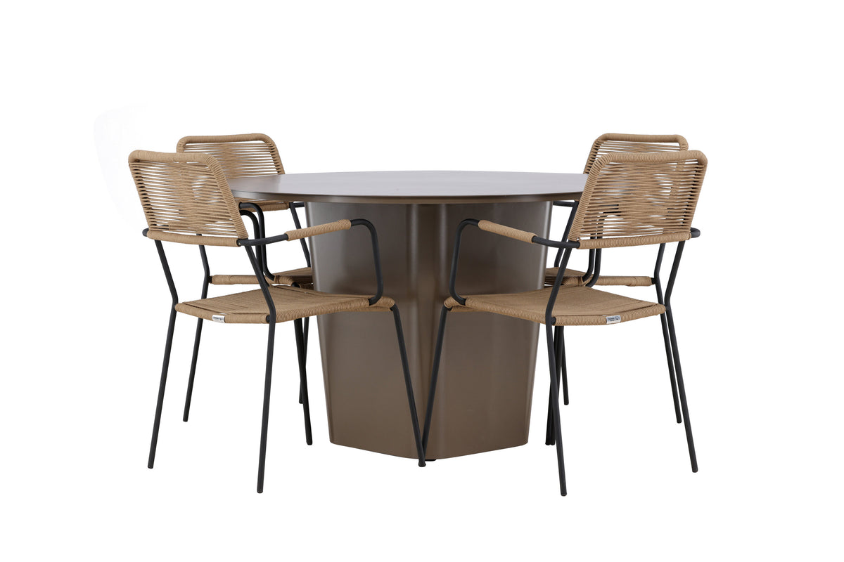 Santa Fe Matbord med Lindos Stolarna – Aluminium