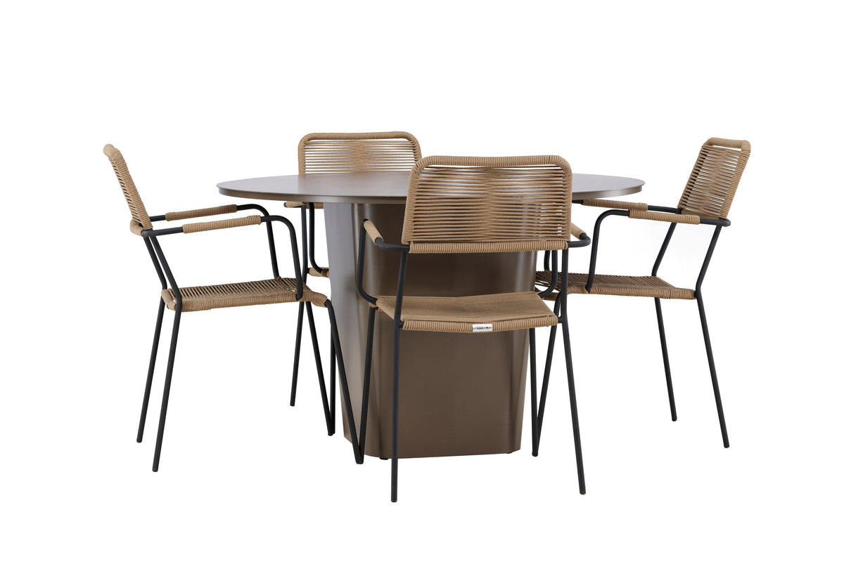 Santa Fe Matbord med Lindos Stolarna – Aluminium