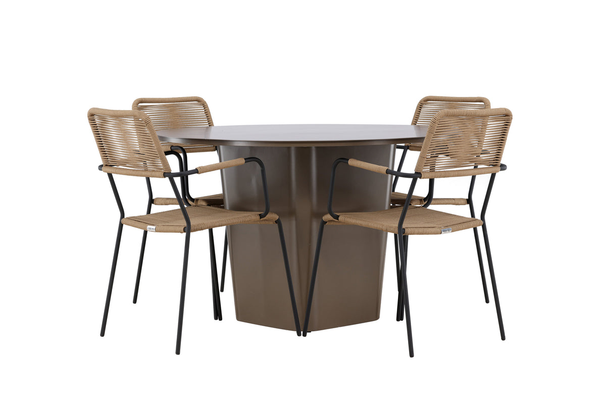 Santa Fe Matbord med Lindos Stolarna – Aluminium