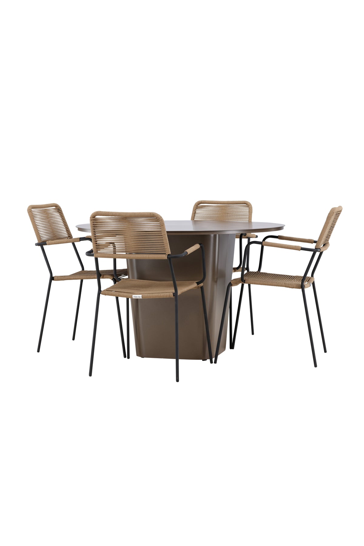 Santa Fe Matbord med Lindos Stolarna – Aluminium
