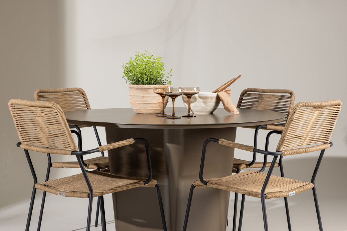 Santa Fe Matbord med Lindos Stolarna – Aluminium
