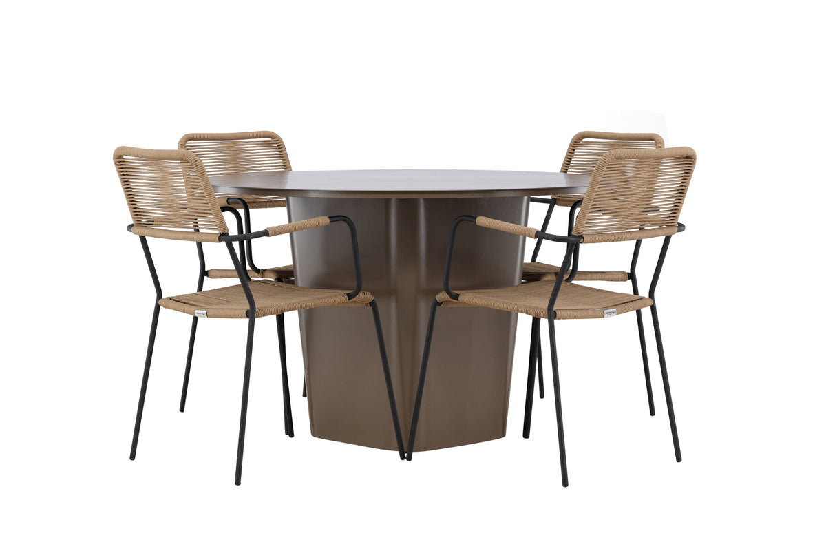 Santa Fe Matbord med Lindos Stolarna – Aluminium