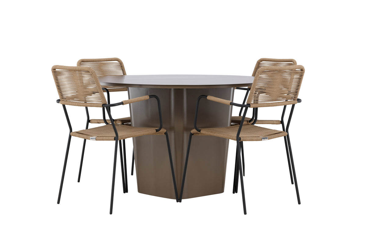 Santa Fe Matbord med Lindos Stolarna – Aluminium
