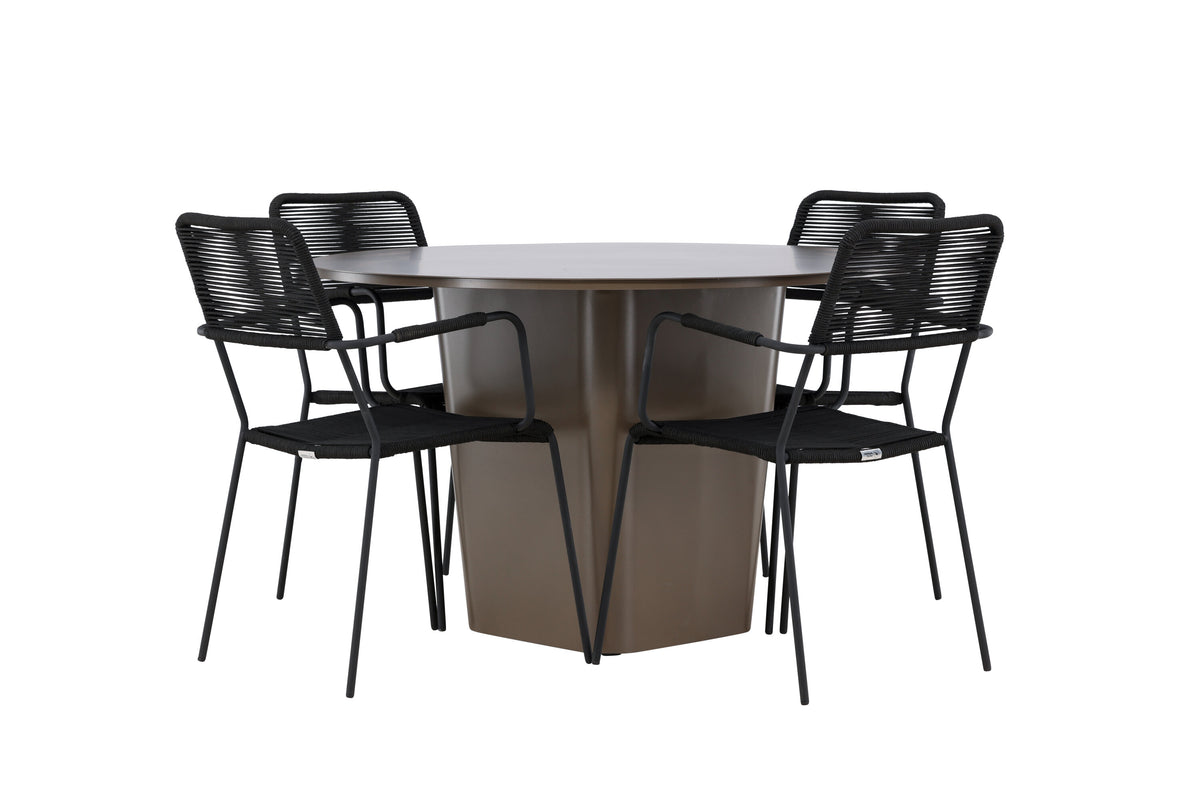 Santa Fe Matbord med Lindos Stolarna – Aluminium