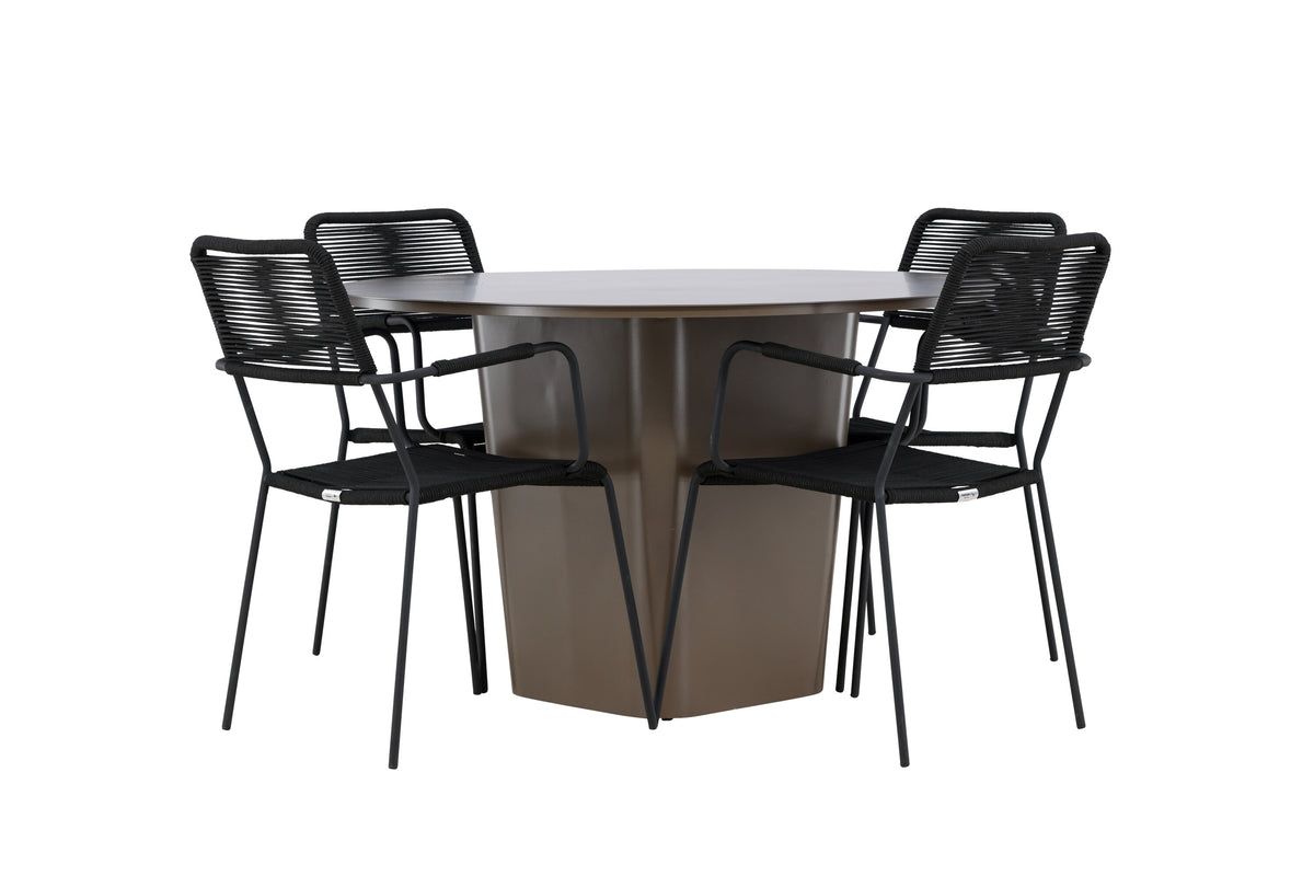 Santa Fe Matbord med Lindos Stolarna – Aluminium