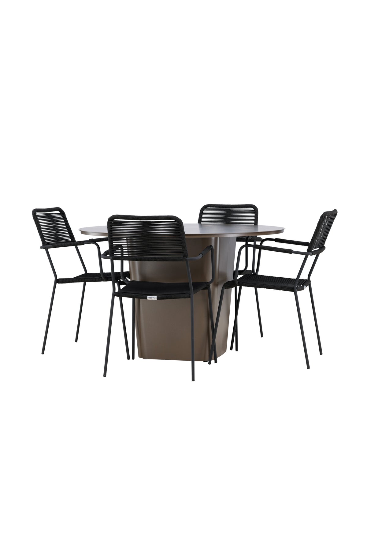 Santa Fe Matbord med Lindos Stolarna – Aluminium