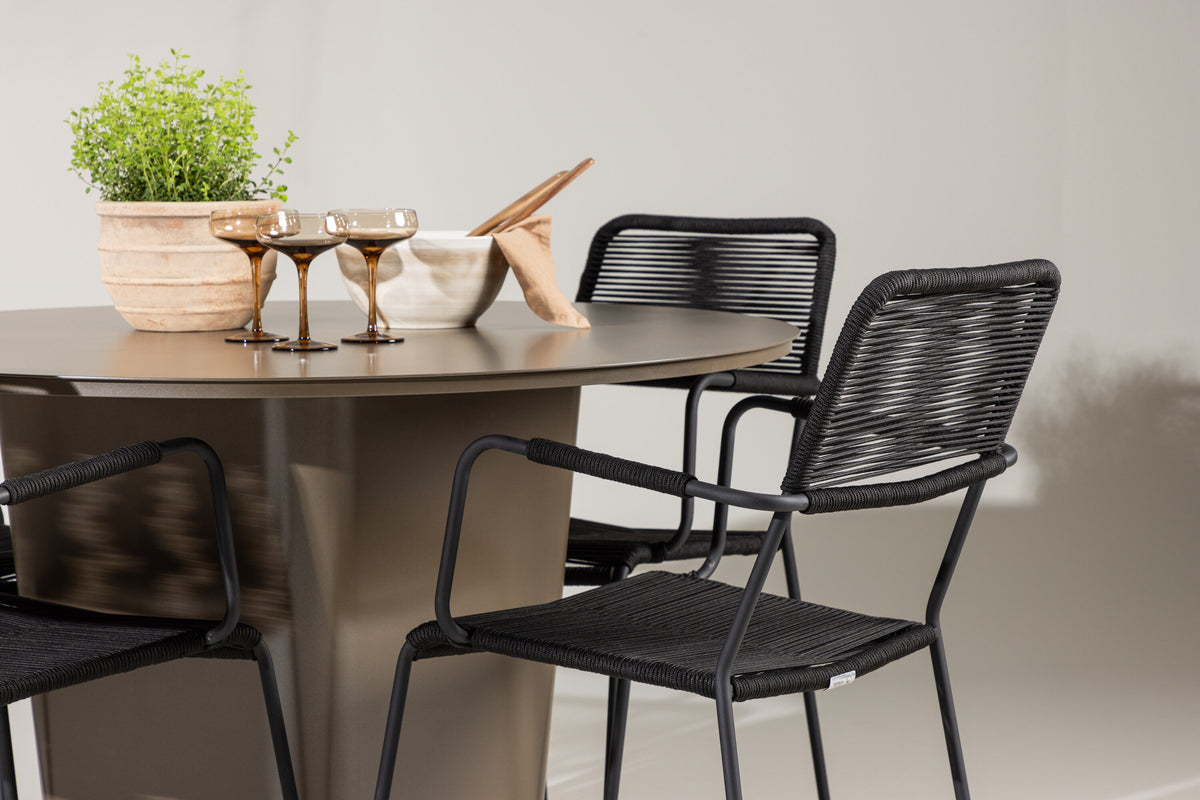 Santa Fe Matbord med Lindos Stolarna – Aluminium