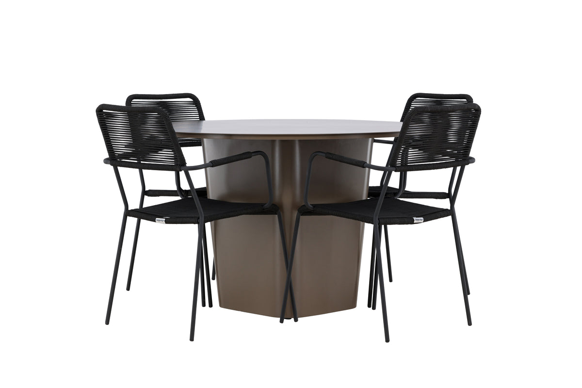 Santa Fe Matbord med Lindos Stolarna – Aluminium