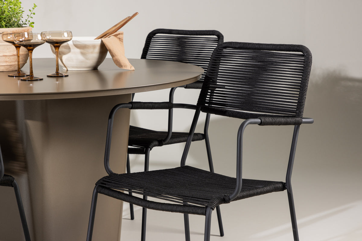 Santa Fe Matbord med Lindos Stolarna – Aluminium