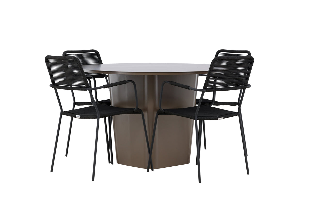 Santa Fe Matbord med Lindos Stolarna – Aluminium