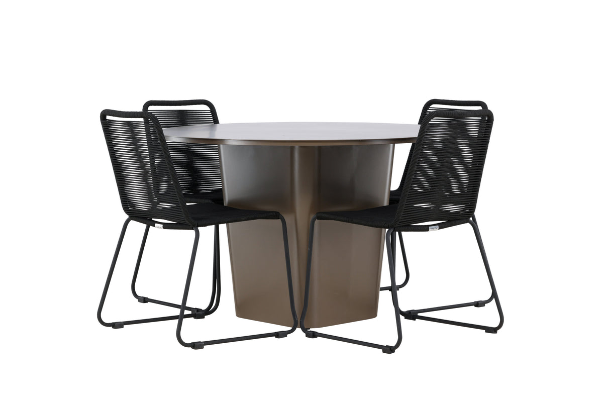 Santa Fe Matbord med Lindos Stolarna – Aluminium