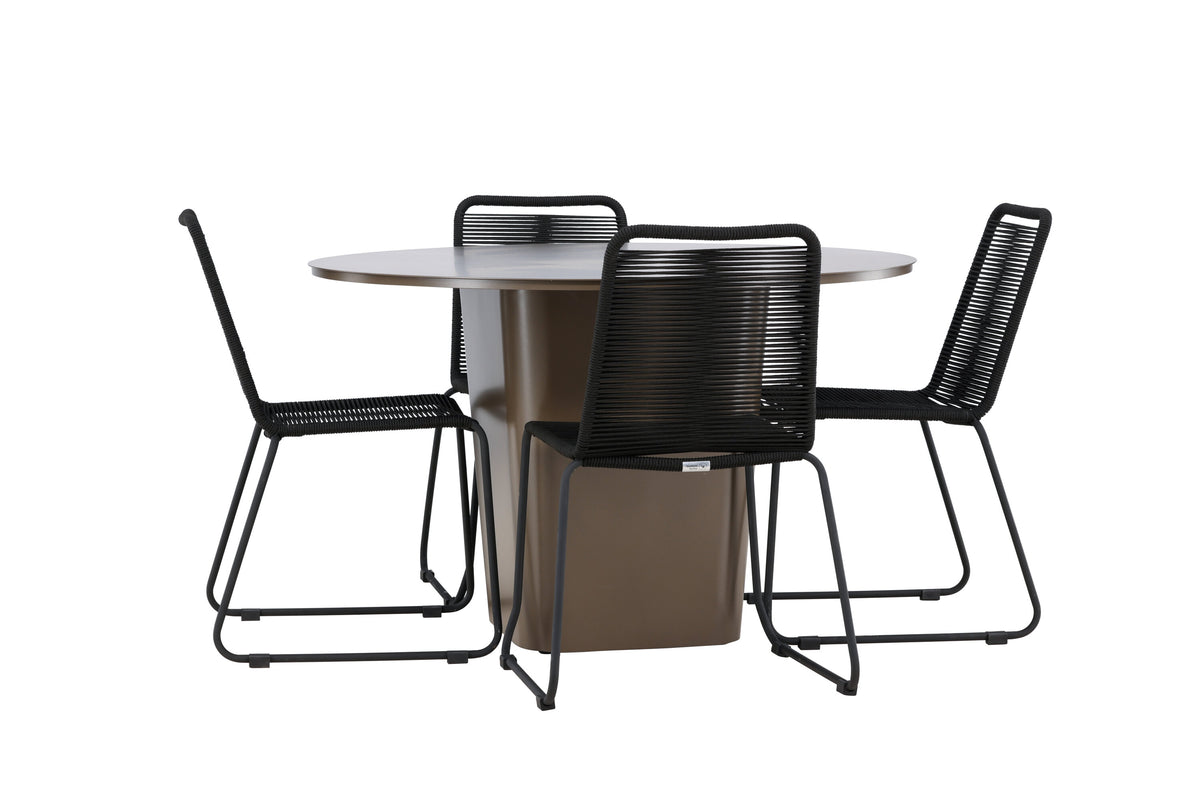 Santa Fe Matbord med Lindos Stolarna – Aluminium