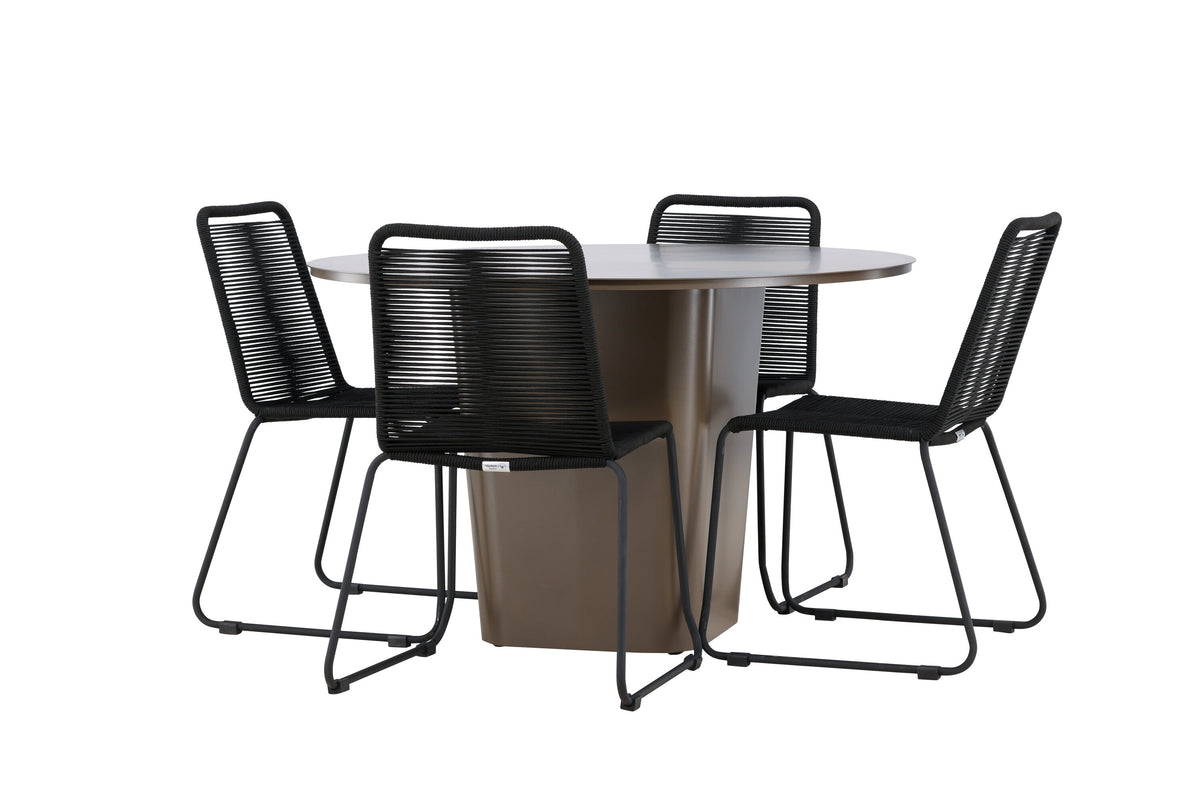 Santa Fe Matbord med Lindos Stolarna – Aluminium