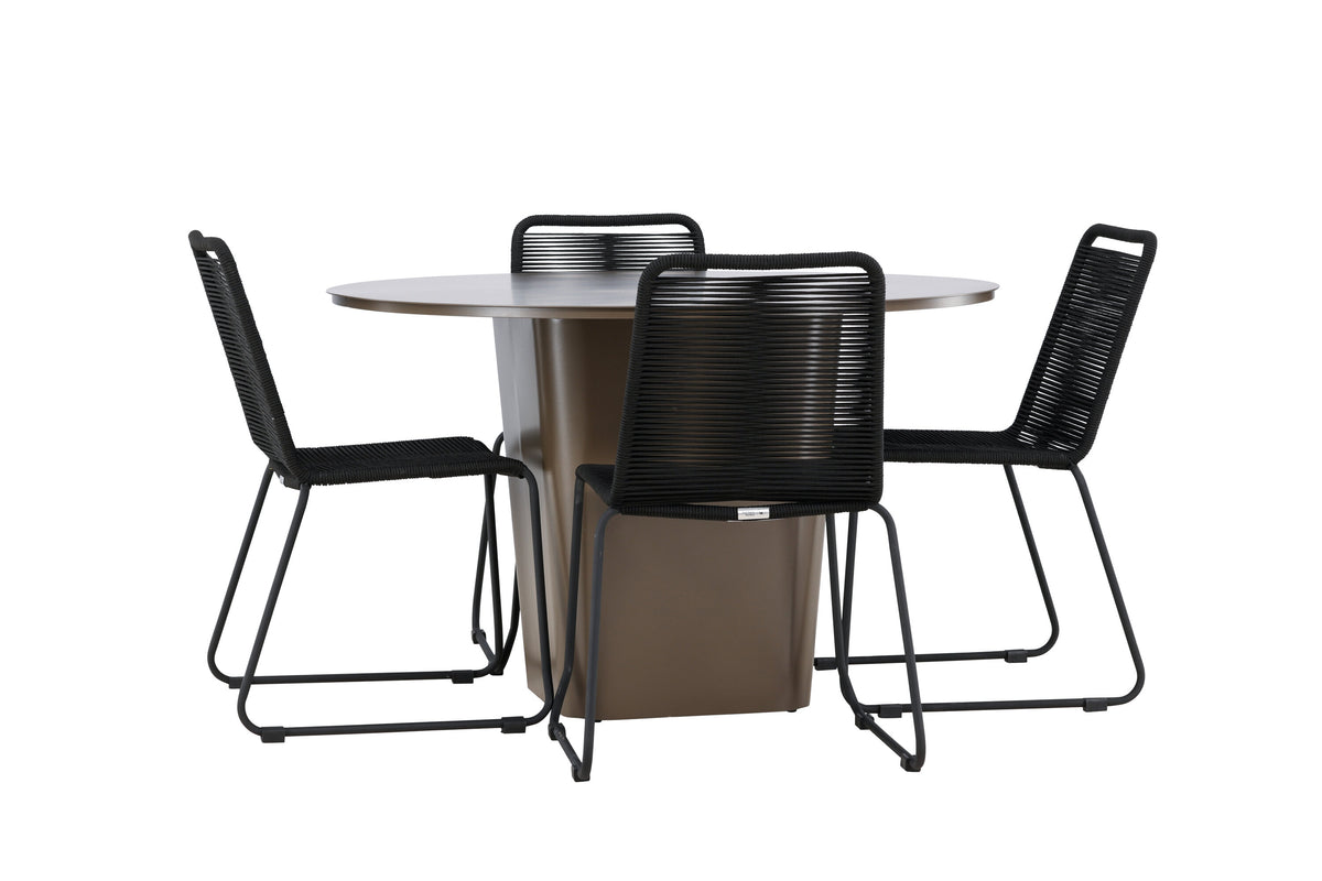Santa Fe Matbord med Lindos Stolarna – Aluminium