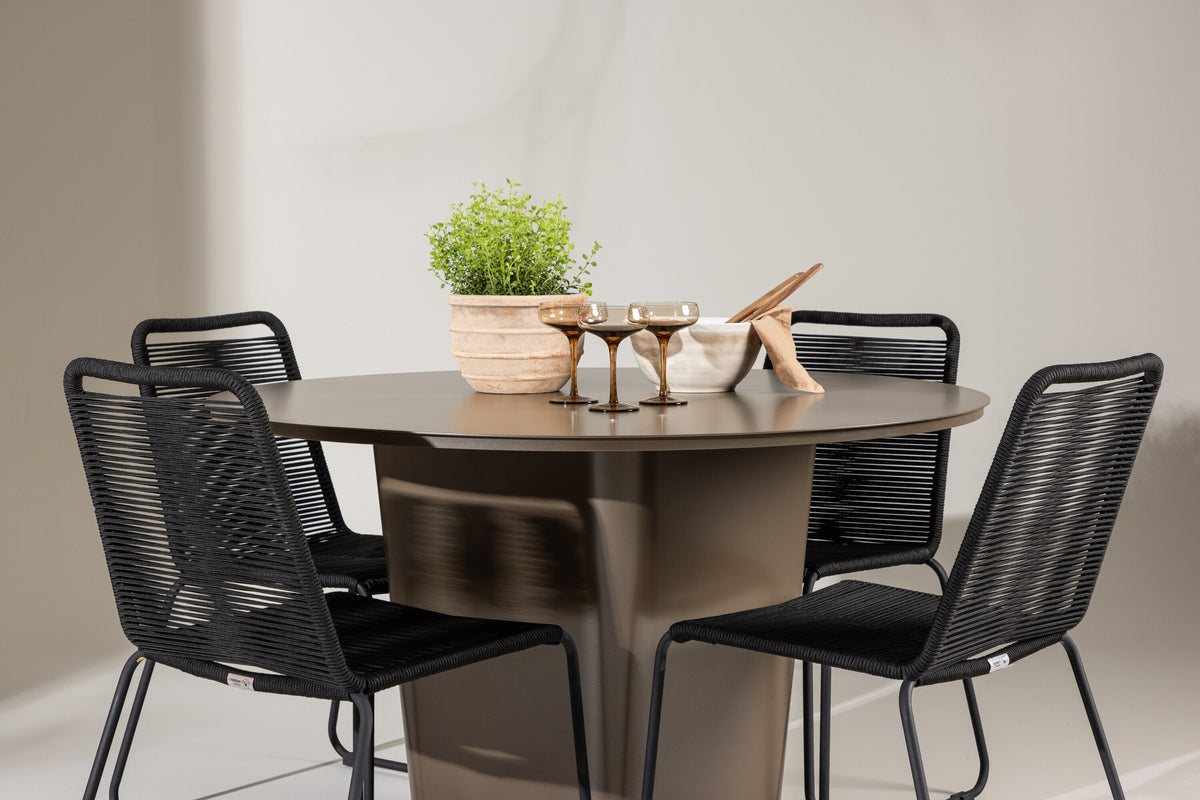 Santa Fe Matbord med Lindos Stolarna – Aluminium