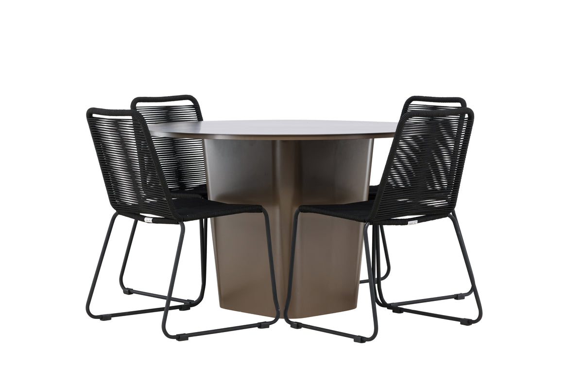 Santa Fe Matbord med Lindos Stolarna – Aluminium