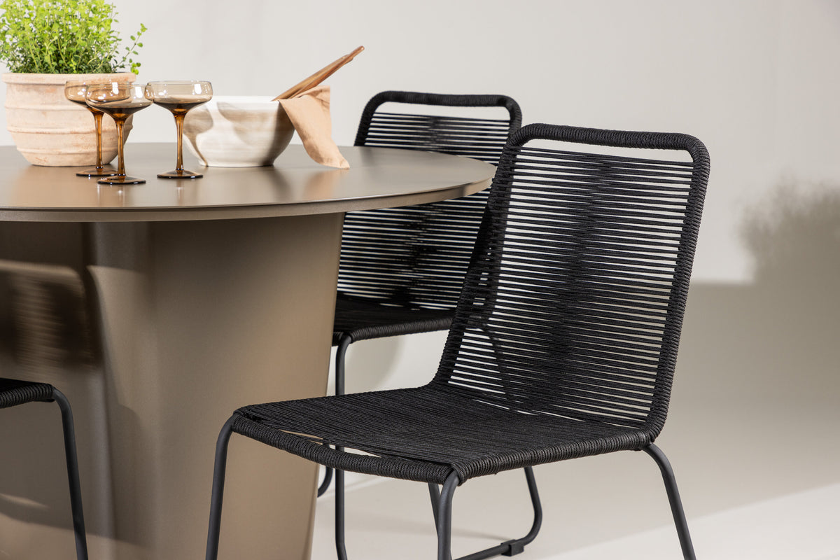 Santa Fe Matbord med Lindos Stolarna – Aluminium