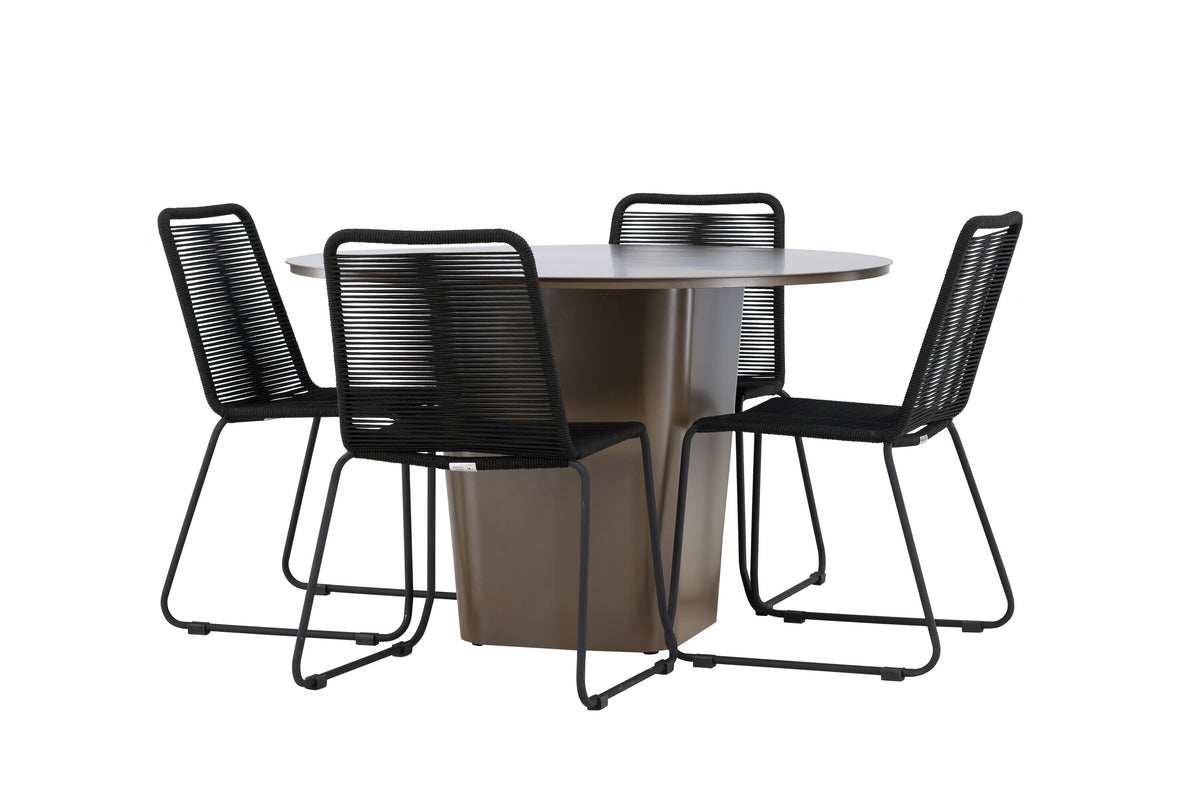 Santa Fe Matbord med Lindos Stolarna – Aluminium