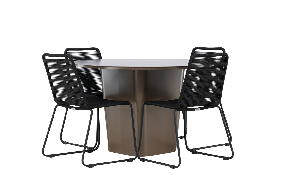 Santa Fe Matbord med Lindos Stolarna – Aluminium