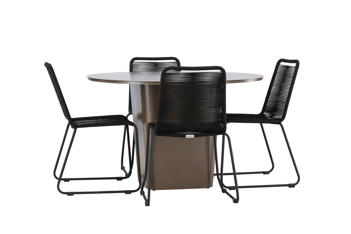 Santa Fe Matbord med Lindos Stolarna – Aluminium