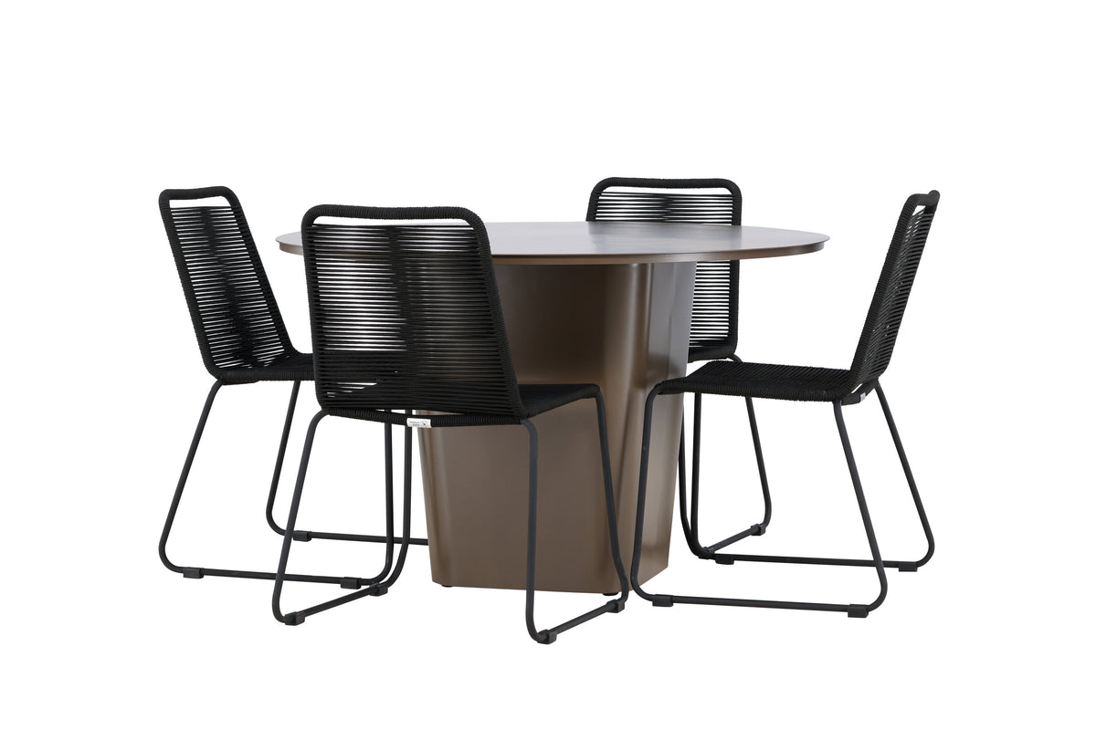 Santa Fe Matbord med Lindos Stolarna – Aluminium