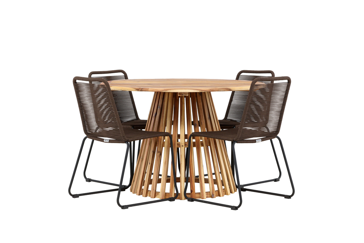 Lumpur Matbord med Lindos Stolarna – Akacia