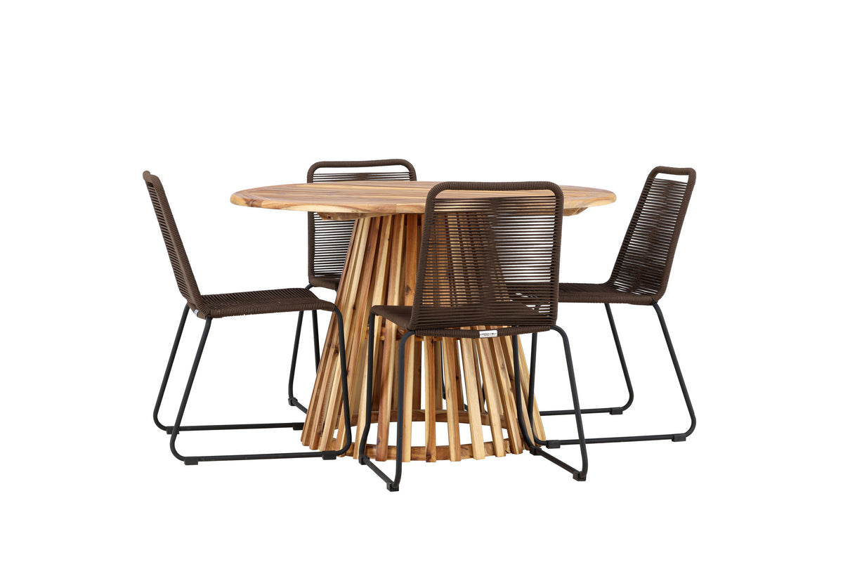 Lumpur Matbord med Lindos Stolarna – Akacia