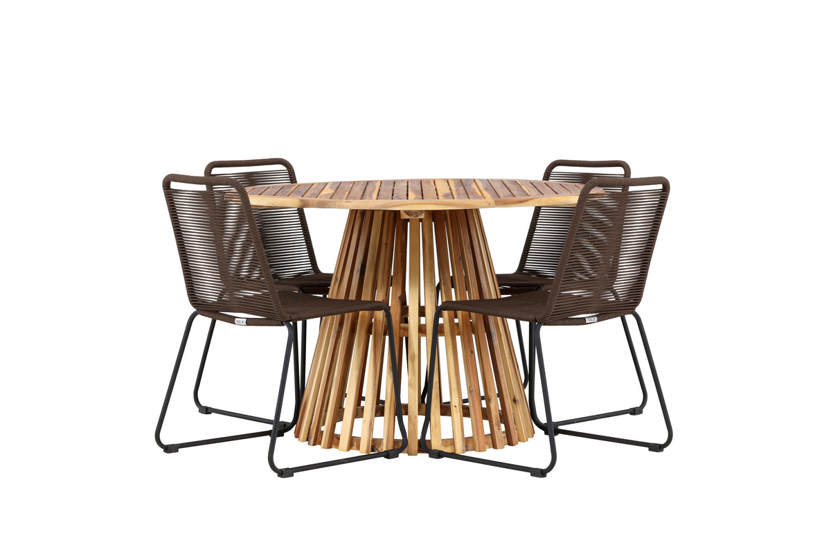 Lumpur Matbord med Lindos Stolarna – Akacia