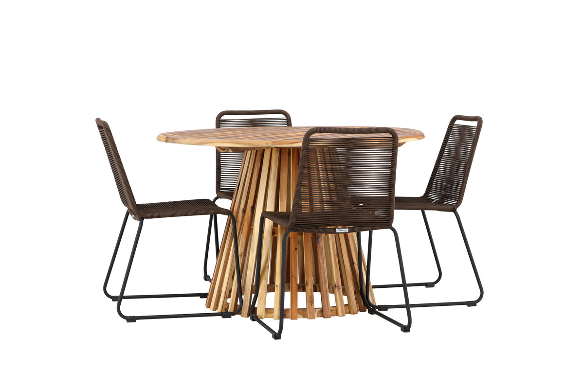 Lumpur Matbord med Lindos Stolarna – Akacia