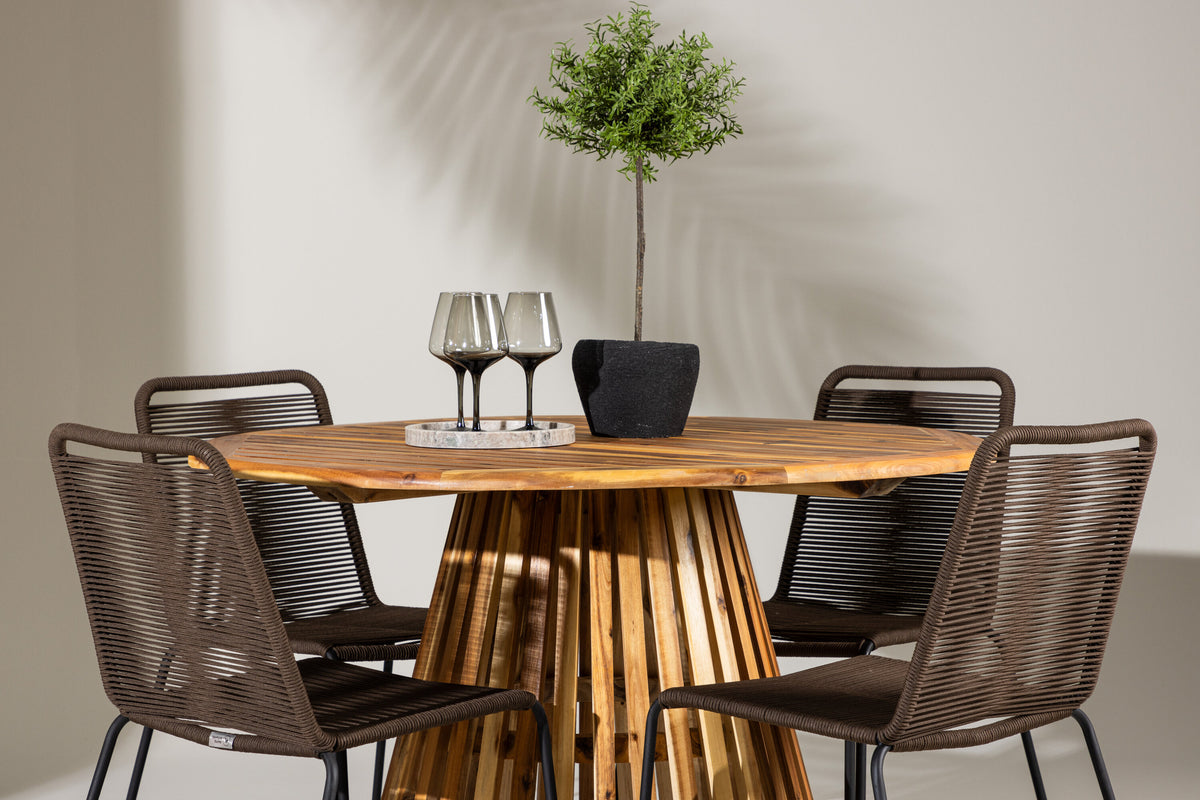 Lumpur Matbord med Lindos Stolarna – Akacia