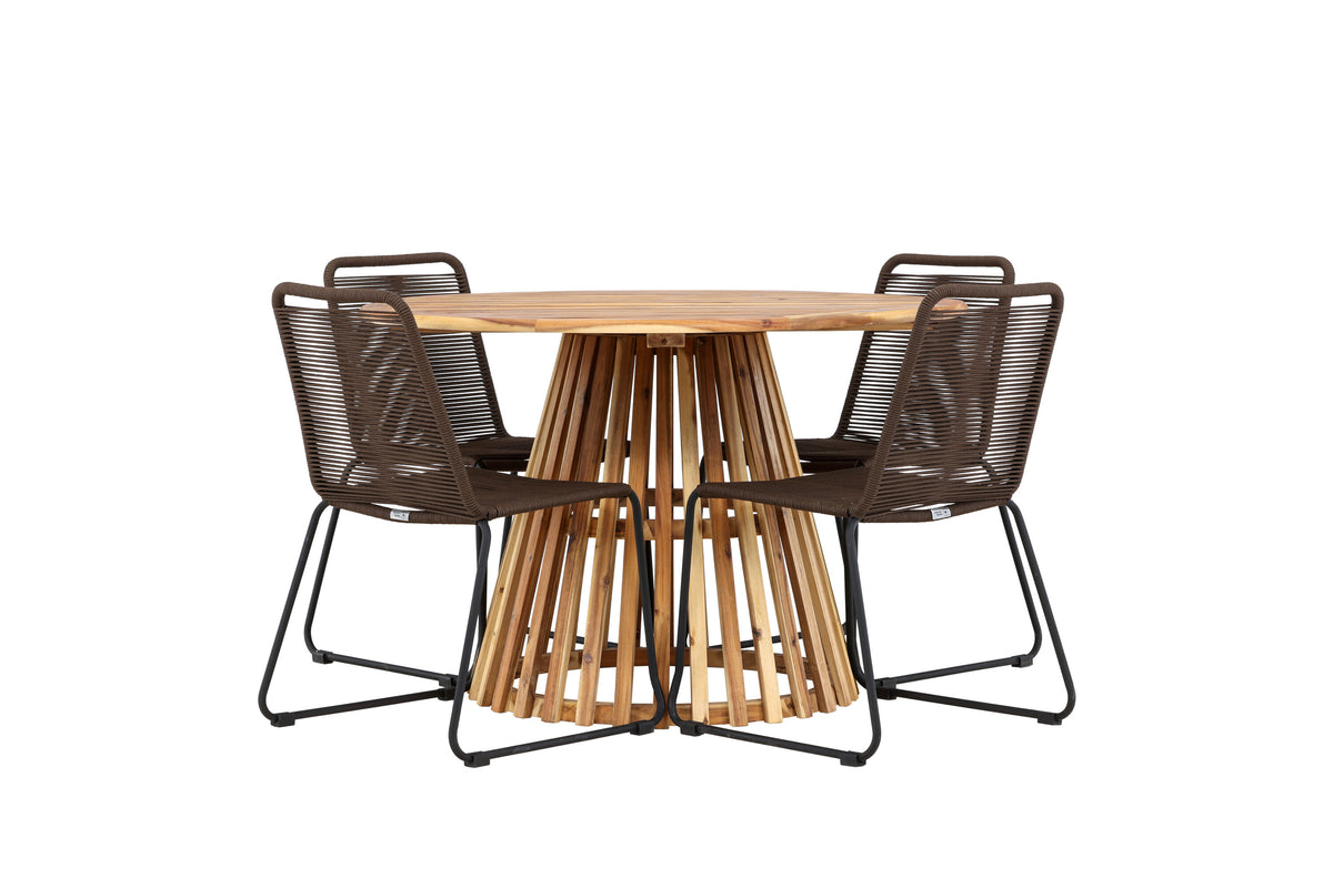 Lumpur Matbord med Lindos Stolarna – Akacia