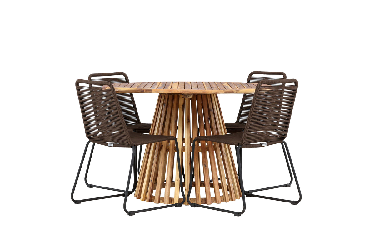 Lumpur Matbord med Lindos Stolarna – Akacia