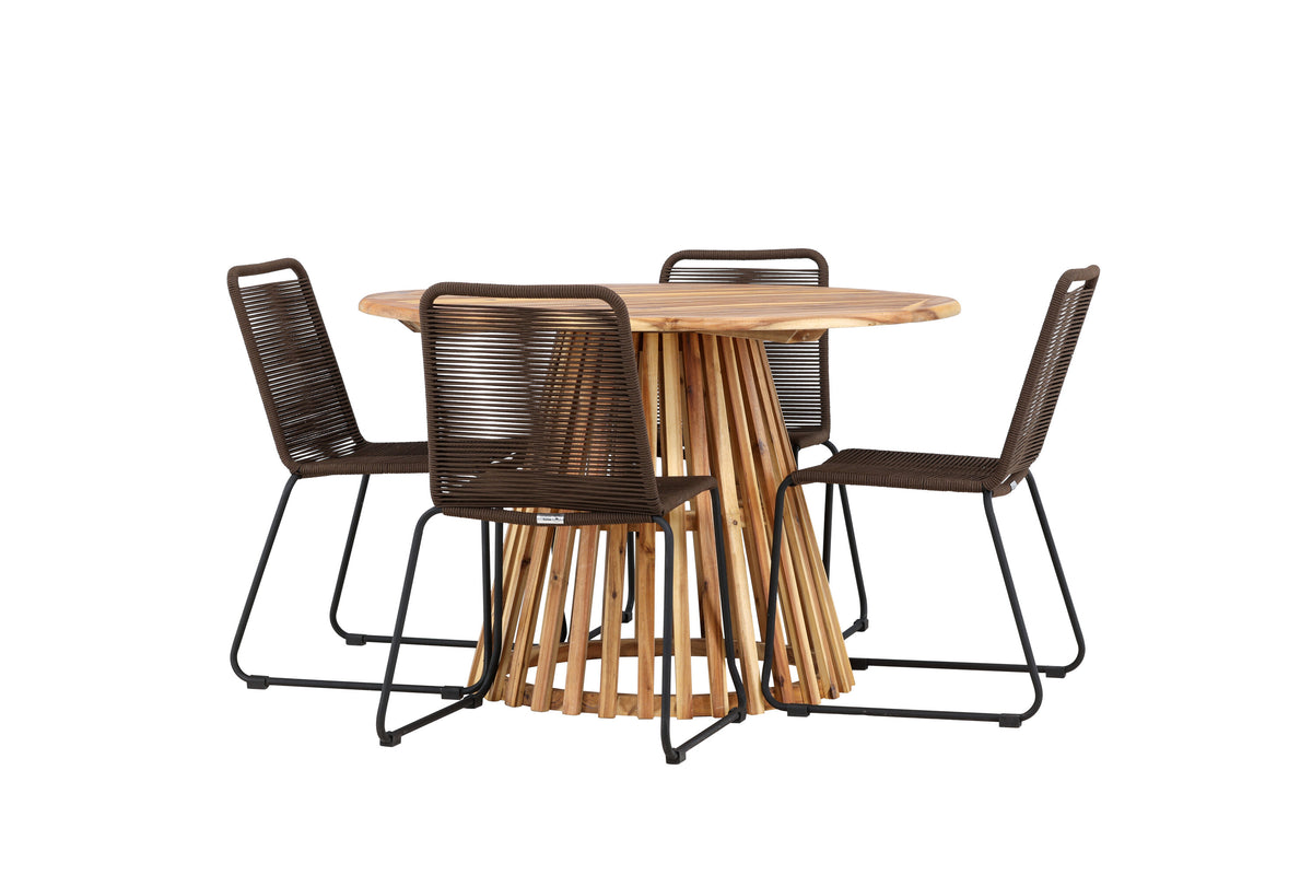 Lumpur Matbord med Lindos Stolarna – Akacia