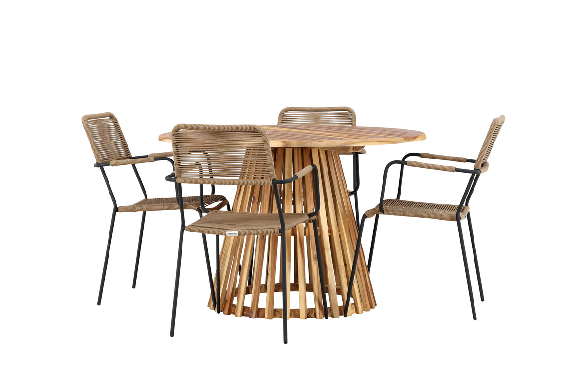 Lumpur Matbord med Lindos Stolarna – Akacia