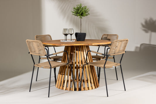 Lumpur Matbord med Lindos Stolarna – Akacia