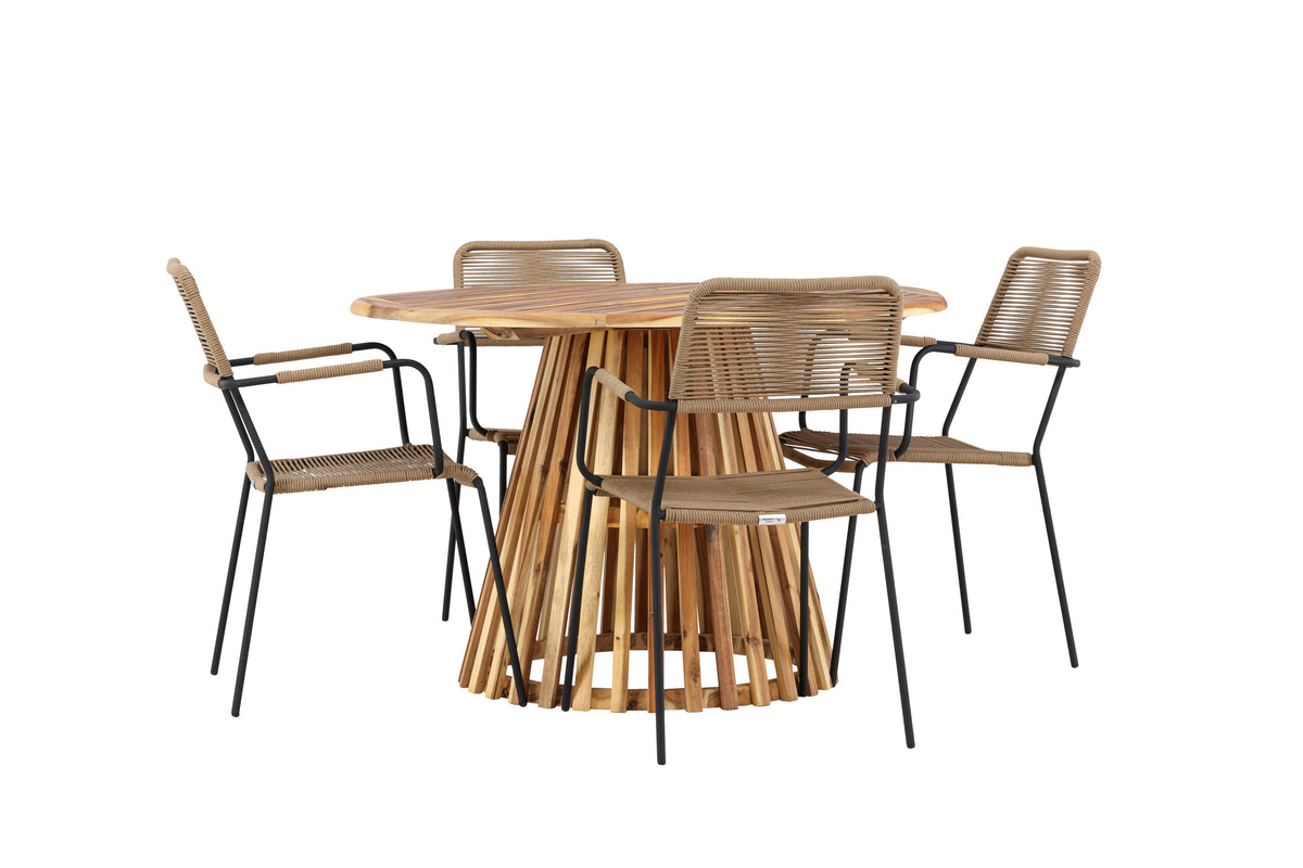 Lumpur Matbord med Lindos Stolarna – Akacia