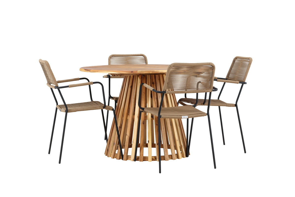 Lumpur Matbord med Lindos Stolarna – Akacia