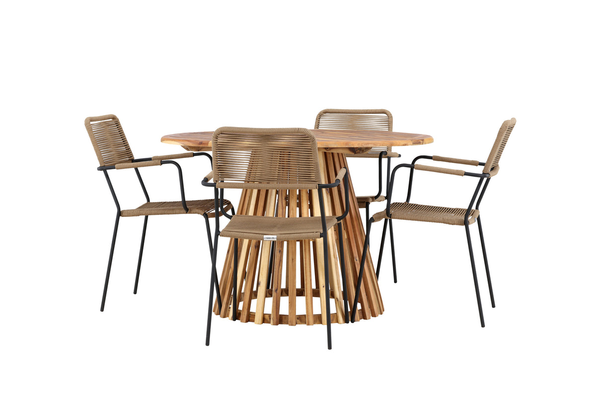 Lumpur Matbord med Lindos Stolarna – Akacia