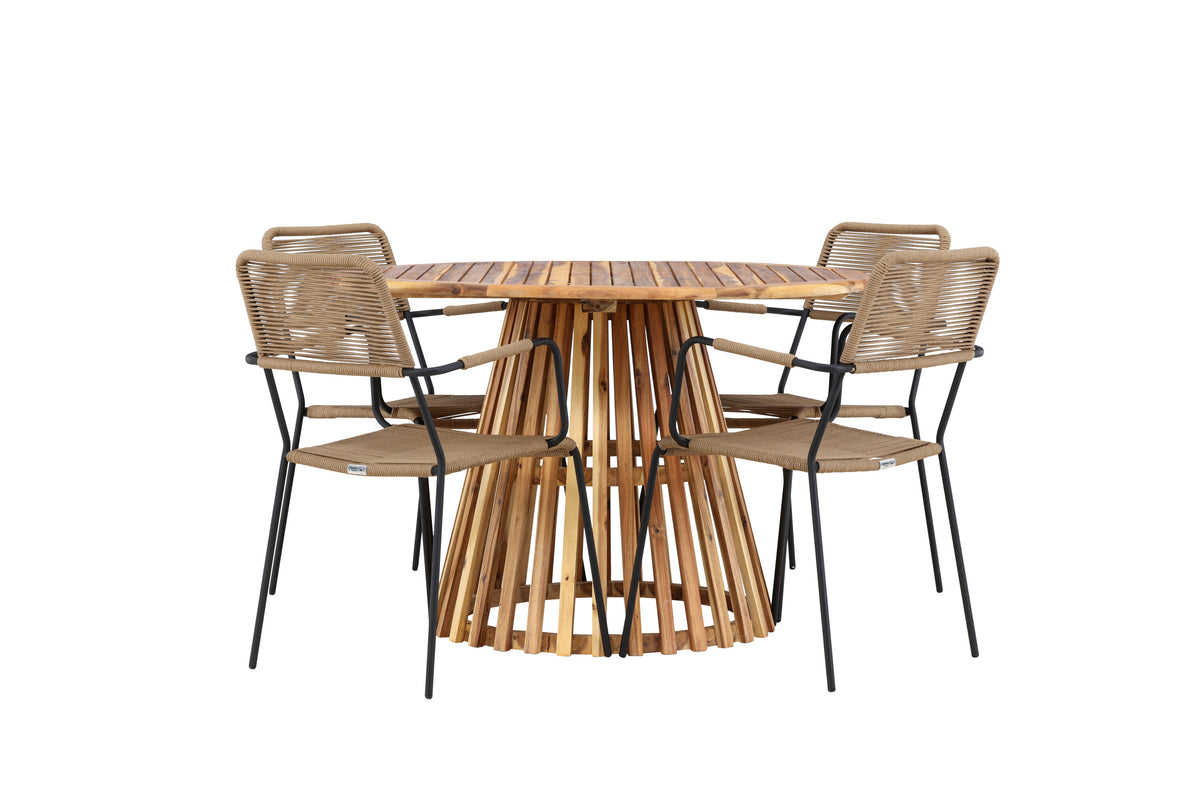Lumpur Matbord med Lindos Stolarna – Akacia