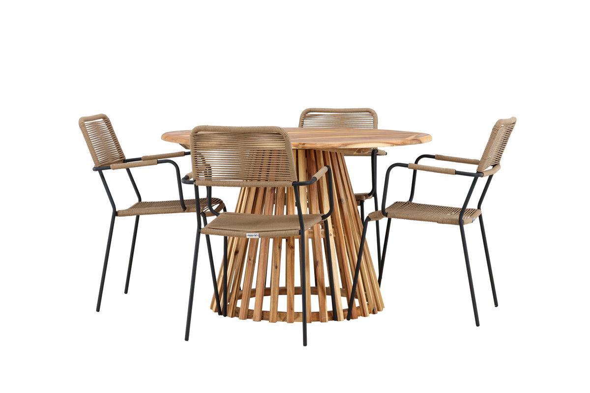 Lumpur Matbord med Lindos Stolarna – Akacia
