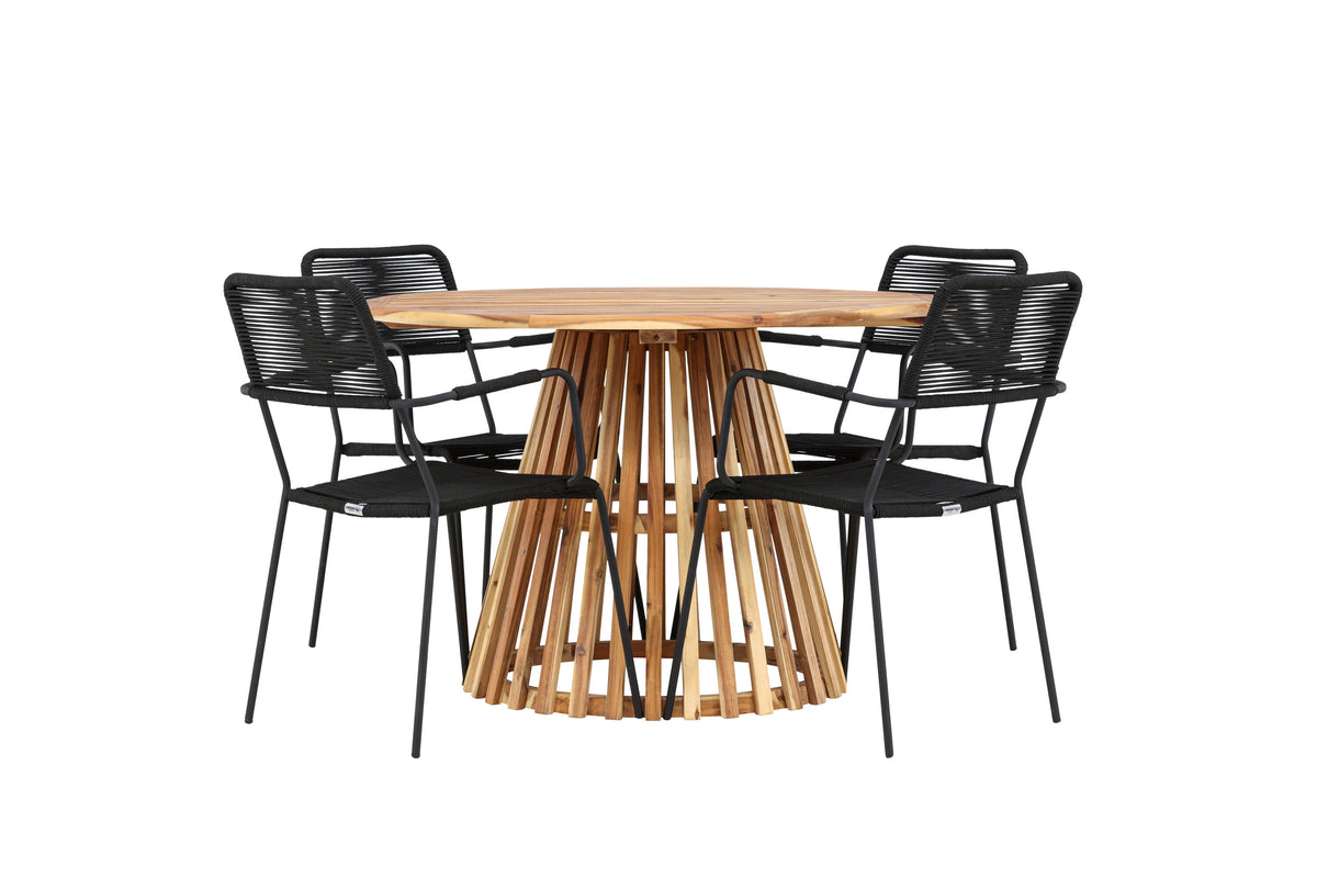 Lumpur Matbord med Lindos Stolarna – Akacia