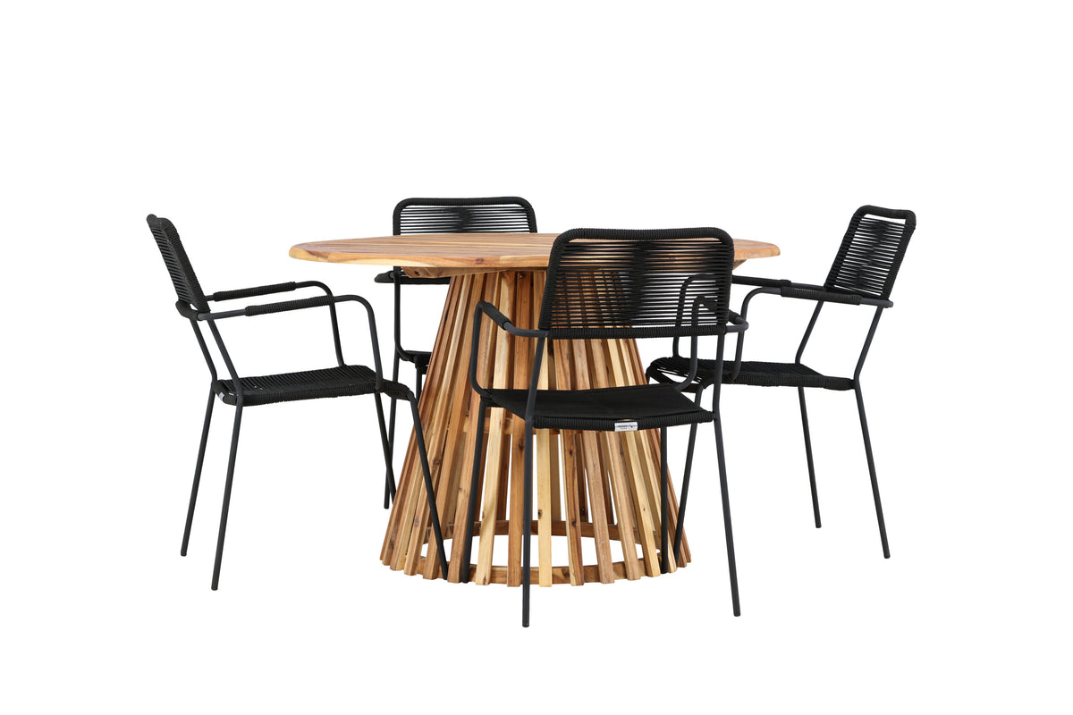Lumpur Matbord med Lindos Stolarna – Akacia