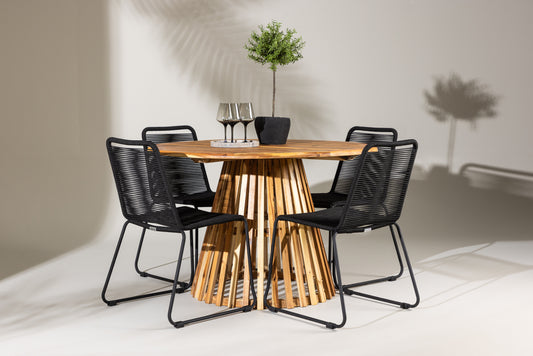 Lumpur Matbord med Lindos Stolarna – Akacia